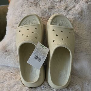 NWT CROCS Light Cream Slide Sandals-Sizes 10, 9 and 6